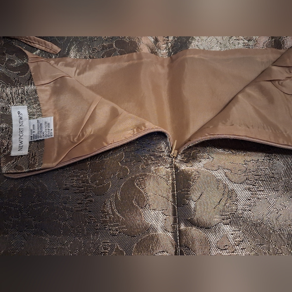 Newport News Metallic Brocade Gold Silver Suit - Picture 9 of 11